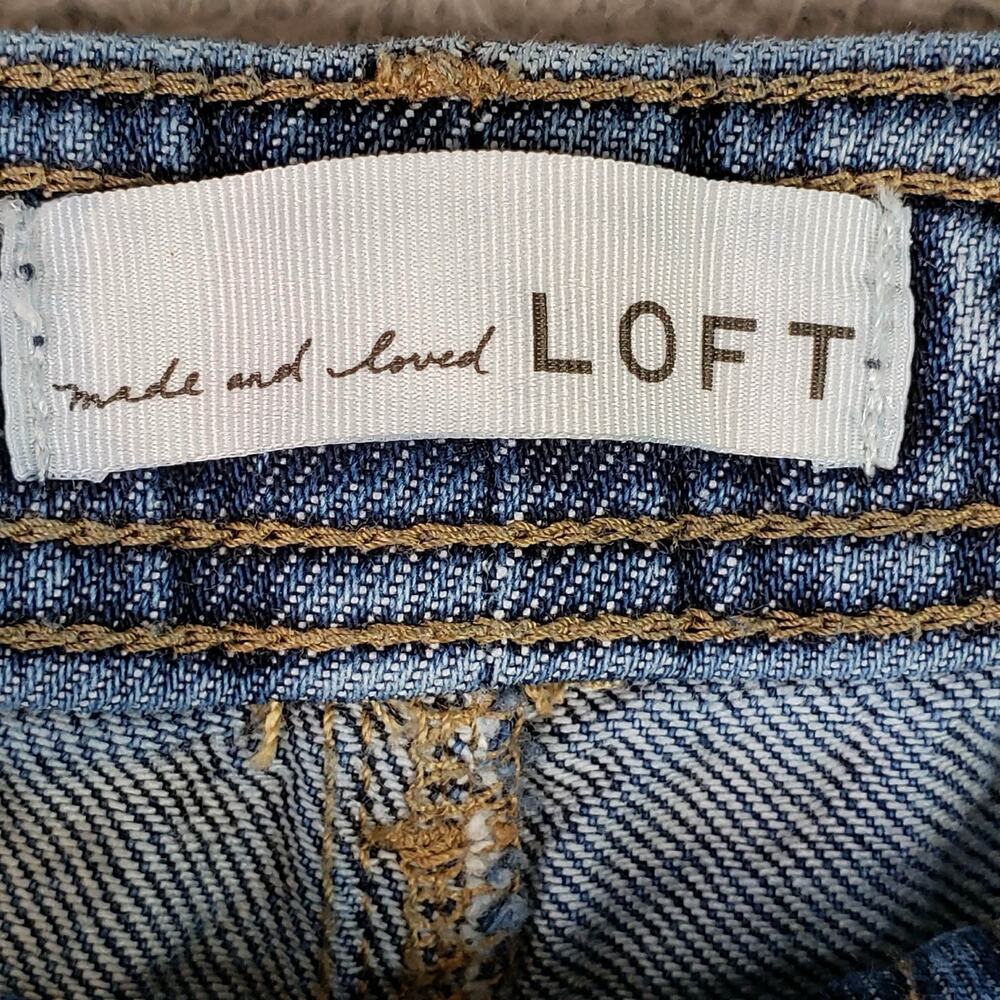 Loft The Barrel Jeans Dark Wash Size 10 / 30 High Rise Denim Lightweight - Picture 8 of 9